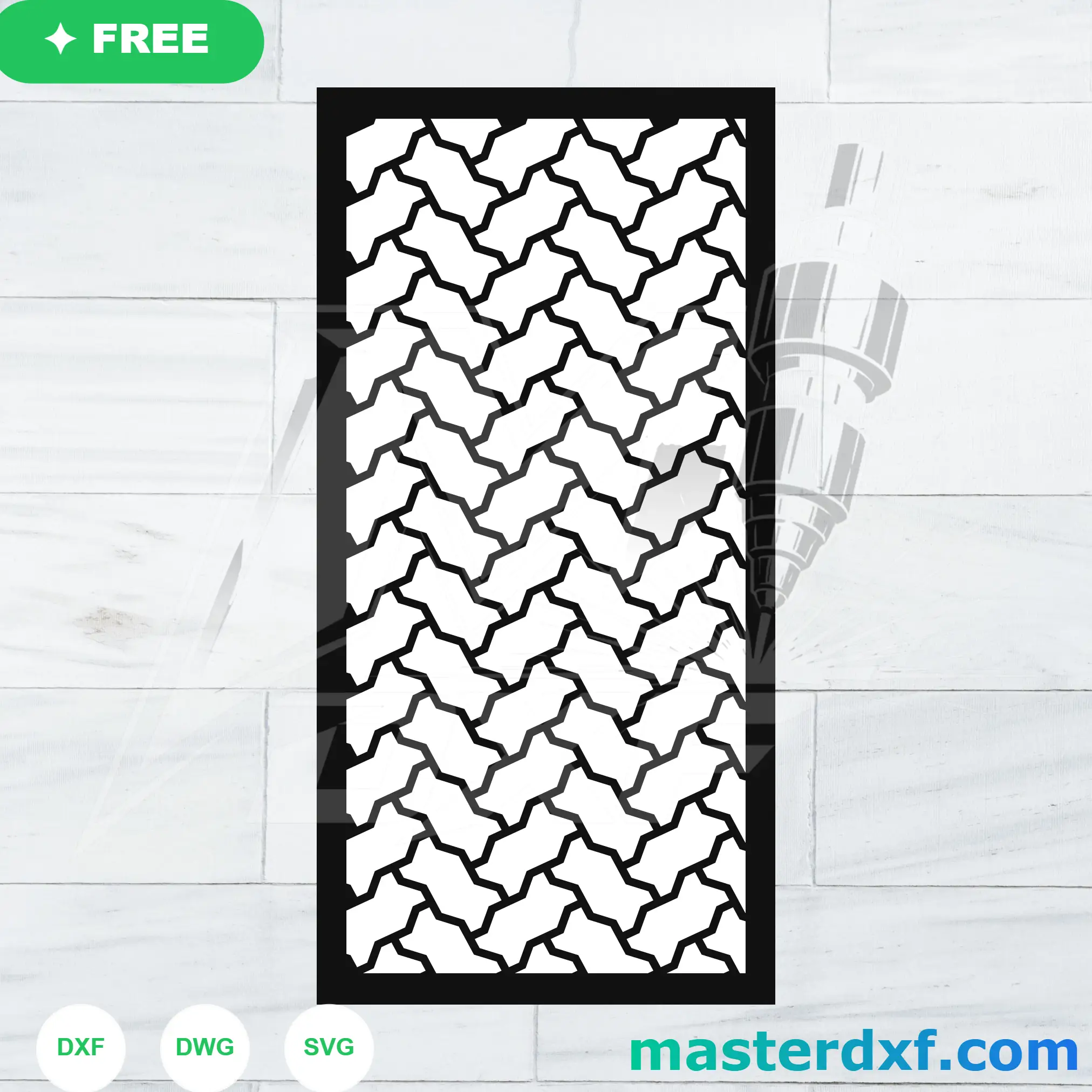 Diagonal Puzzle Tile DXF Pattern for Contemporary Screens DXF File
